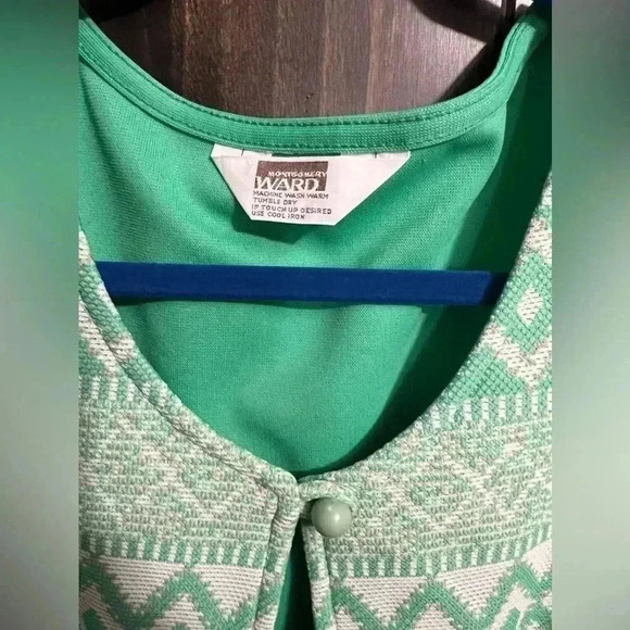 Vintage 70s Mint Montgomery Ward Polyester Vest-Size:16-Cottage Core/Granny - Picture 5 of 7